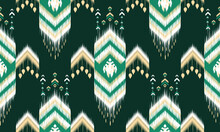 Geometric Ethnic Oriental Ikat Pattern Traditional Design For Background,carpet,wallpaper,clothing,wrapping,Batik,fabric,Vector Illustration.embroidery Style.