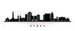 Genoa skyline horizontal banner. Black and white silhouette of Genoa, Italy. Vector template for your design.