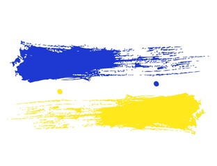 Sticker - Painted yellow-blue Ukrainian flag