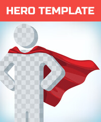 Red cape. Super hero cloak. Superhero cover. Cartoon carnival clothes. Power sign. Leadership concept. Red hero cape. Super cloak. Superhero symbol