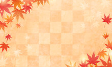 秋の紅葉のベクターイラスト背景(もみじ、バナー、ポスター,card,art,autumn,leaf)