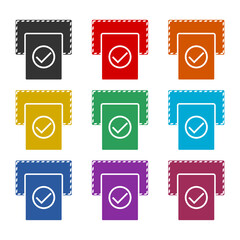 Poster - Envelope and check mark icon color set