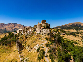 Wall Mural - Petralia Soprana, Sicily, Italy. Aerial drone view.