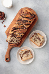 Wall Mural - Sweet swirl homemade bread with poppy seeds