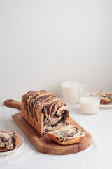 Wall Mural - Sweet swirl homemade bread with poppy seeds