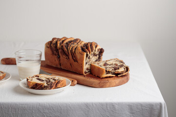 Wall Mural - Sweet swirl homemade bread with poppy seeds