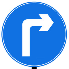 Wall Mural - Turn right on this road traffic sign