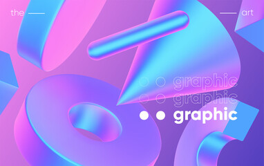 Wall Mural - 3d background with gradient geometric shapes. eps10 vector.