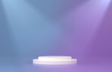 Poster - Winner's podium with highlights on gradient background. Empty podium platform.