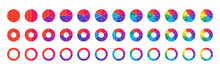 Colorful Wheel Diagram Icon Set. Pie Chart Symbol. Vector EPS 10