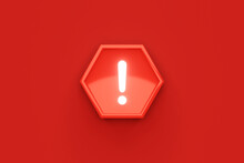 Red Warning Light Emergency Siren 3d Icon Attention Background Of Urgency Caution Danger Alert Alarm Sign Or Glowing Stop Security Exclamation Symbol Flash And Urgent Safety Lamp On System Problem.