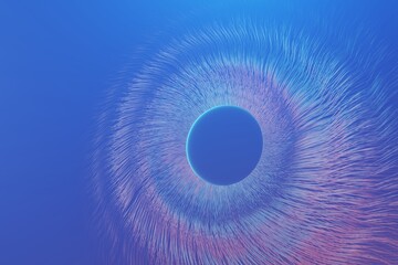 Poster - Abstract eye. Centric motion of star trails. Starburst dynamic lines or rays. 3d rendering illustration. Background pattern for design