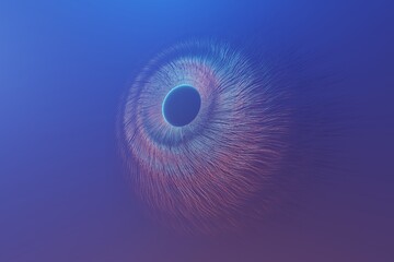 Poster - Abstract eye. Centric motion of star trails. Starburst dynamic lines or rays. 3d rendering illustration. Background pattern for design