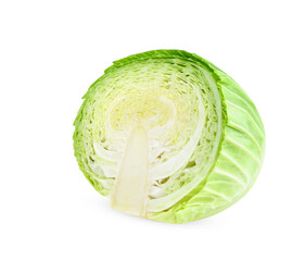 Canvas Print - sliced cabbage isolated on white. full depth of field