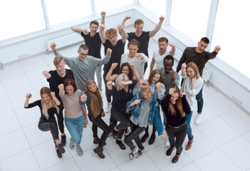 Wall Mural - background image of a group of young happy people