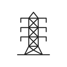Electric Tower Isolated Icon. High Quality Black Vector Illustration.