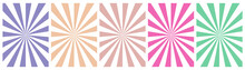 White Background With Pink Sun Rays. Abstract Summer Sun Shine. Flat Vector Illustration