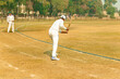 tow cricketers practicing on match ground 