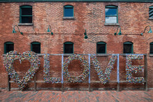 Love Locks Spelling The Word LOVE, The Distillery District, Toronto, Ontario