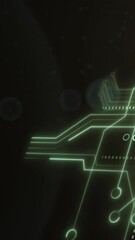 Wall Mural - animation of green computer circuit board