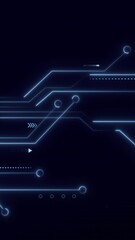 Wall Mural - animation of networks, data processing over computer circuit board