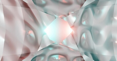 3d render with bright, shiny low poly background with reflections