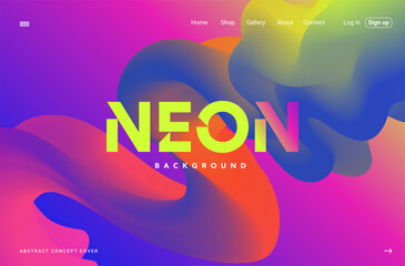 Wall Mural - Trendy Neon Gradient Background. Modern Backdrop for Poster, Brochure, Advertising, Placard, Invitation Card, Music Festival, Night Club, Landing Page Website