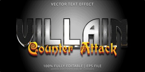 Poster - Villain Modern shine Text Effect