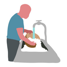 Man Washing Dishes Clip Art