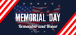 Memorial day USA remember and honor  banner design vector illustration