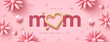 Mother's Day modern background with decor elements. 3d vector illustration.	