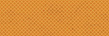 Wafer Seamless Horizontal Pattern. Texture Sweet Food. Vector Illustration