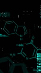 Wall Mural - animation of data processing on black background