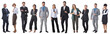 Business people full body portraits on white