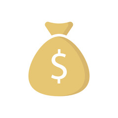 Poster - Money bag flat icon with dollar sign