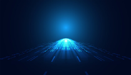 Wall Mural - abstract forward light perspective on blue background digital futuristic modern hi-tech space