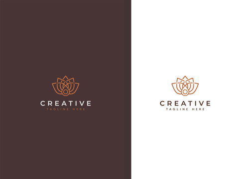 Yoga logo design, lotus vector illustration and location pin. Intermediary services for yoga location instructions.