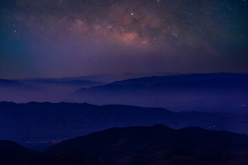 Wall Mural - Milky Way at night in autumn ,