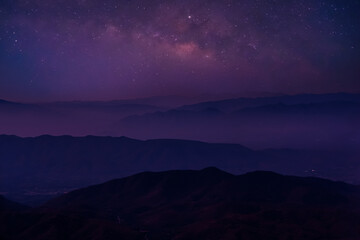 Wall Mural - Milky Way at night in autumn ,