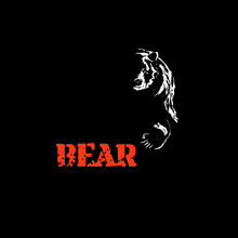 Outline Of A Bear On A Black Background