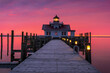 Ronoake Marshes Lighthouse along the Ronoake Sound in Manteo North Carolina