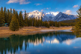 Fototapeta Na ścianę - Reflections On Cascade Ponds In Banff National Park