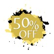 50% off Yellow and Black ink abstract sale