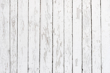 Wall Mural - Background of weathered white planks, bright worn surface texture as graphic design element