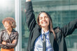 © carballo - excited happy business woman celebrating in positive attitude