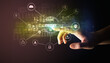 © ra2 studio - Hand touching cybersecurity button concept