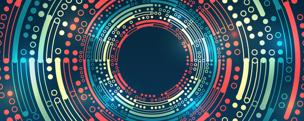 Fototapete - Business analytics. The flow of information in the form of waves and particles. Visualization of a large amount of data. Abstract transformation of information. Processing sorting data fragmentation.