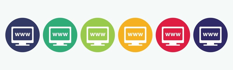 big set with web icon isolated on white background.