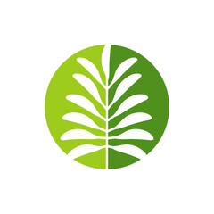 Wall Mural - tropical leaves logo icon design vector