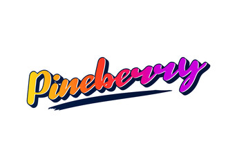 Pineberry text word mark, effect template with abstract, bold, and hand drawn style to use for business logo and brand